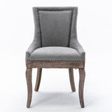 NNEDSZ 2X Solid Wood Fabric Upholstered Dining Chair Luxury Accent Chairs with Nailhead