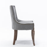 NNEDSZ 2X Solid Wood Fabric Upholstered Dining Chair Luxury Accent Chairs with Nailhead