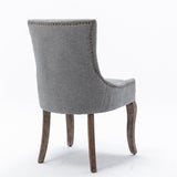 NNEDSZ 2X Solid Wood Fabric Upholstered Dining Chair Luxury Accent Chairs with Nailhead