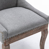 NNEDSZ 2X Solid Wood Fabric Upholstered Dining Chair Luxury Accent Chairs with Nailhead
