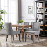 NNEDSZ 2X Solid Wood Fabric Upholstered Dining Chair Luxury Accent Chairs with Nailhead