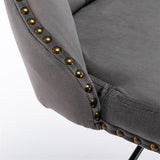 NNEDSZ 2x Height Adjustable Swivel Bar Stool Velvet Nailhead Barstool with Footrest