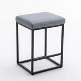 NNEDSZ 2x Counter Height Bar Stools with Footrest Backless Kitchen Dining Cafe Chair with Thick Cushion & Sturdy Metal Steel Frame-Slate