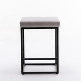 NNEDSZ 2x Counter Height Bar Stools with Footrest Backless Kitchen Dining Cafe Chair with Thick Cushion & Sturdy Metal Steel Frame-Grey