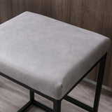 NNEDSZ 2x Counter Height Bar Stools with Footrest Backless Kitchen Dining Cafe Chair with Thick Cushion & Sturdy Metal Steel Frame-Grey