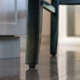 NNEDSZ 4x Velvet Upholstered Button Tufted Bar Stools with Wood Legs and Studs-Beige