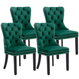 NNEDSZ 4x Velvet Dining Chairs- Green