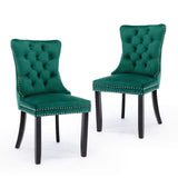 NNEDSZ 4x Velvet Dining Chairs- Green