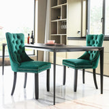 NNEDSZ 4x Velvet Dining Chairs- Green