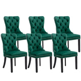 NNEDSZ 6x Velvet Dining Chairs- Green