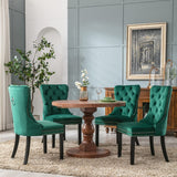 NNEDSZ 6x Velvet Dining Chairs- Green