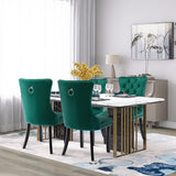 NNEDSZ 6x Velvet Dining Chairs- Green