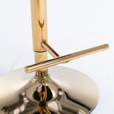 NNEDSZ 2x Height Adjustable Swivel Bar Stool Velvet Studs Barstool with Footrest and Golden Base- Beige