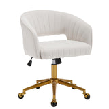 NNEDSZ Velvet Home Office Chair- Beige