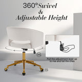 NNEDSZ Velvet Home Office Chair- Beige