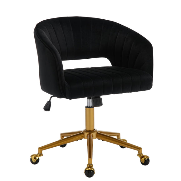 NNEDSZ Velvet Home Office Chair- Black