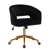 NNEDSZ Velvet Home Office Chair- Black