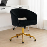 NNEDSZ Velvet Home Office Chair- Black