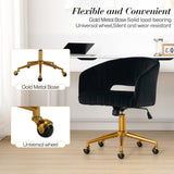 NNEDSZ Velvet Home Office Chair- Black