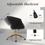 NNEDSZ Velvet Home Office Chair- Black