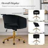 NNEDSZ Velvet Home Office Chair- Black