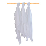 NNEDSZ Blue Bamboo White 3pk Muslin Swaddle Wraps 54152