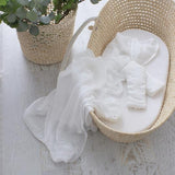 NNEDSZ Blue Bamboo White 3pk Muslin Swaddle Wraps 54152