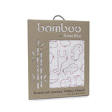 NNEDSZ Blue Smokey Pink Safari Bamboo Jersey Bassinet Fitted Sheet BB06479