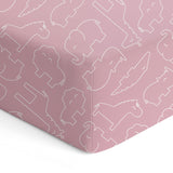NNEDSZ Blue Smokey Pink Safari Bamboo Jersey Bassinet Fitted Sheet BB06479
