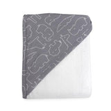 NNEDSZ Blue Ash Grey Safari Bamboo Hooded Towel BB06578