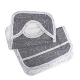 NNEDSZ Blue Ash Grey Safari Bamboo Bib & Burp Pad Set BB06714