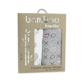 NNEDSZ Blue Silver Mist Bamboo 2pk Stretch Jersey Swaddle Wraps 105618