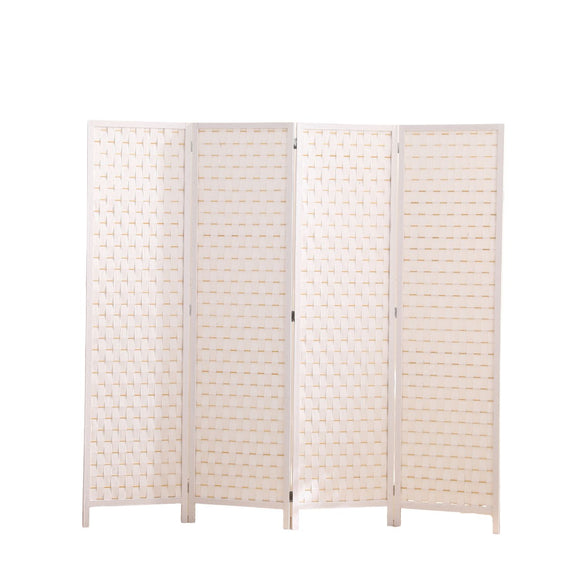 NNEDSZ 4-Panel Pine Wood Room Divider (White) EK-RD-101-SD