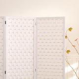 NNEDSZ 4-Panel Pine Wood Room Divider (White) EK-RD-101-SD