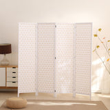 NNEDSZ 4-Panel Pine Wood Room Divider (White) EK-RD-101-SD