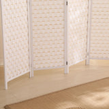NNEDSZ 4-Panel Pine Wood Room Divider (White) EK-RD-101-SD