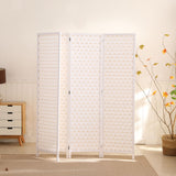 NNEDSZ 4-Panel Pine Wood Room Divider (White) EK-RD-101-SD