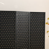 NNEDSZ 4-Panel Pine Wood Room Divider (Black) EK-RD-100-SD