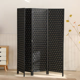 NNEDSZ 4-Panel Pine Wood Room Divider (Black) EK-RD-100-SD