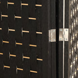 NNEDSZ 4-Panel Pine Wood Room Divider (Black) EK-RD-100-SD