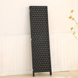 NNEDSZ 4-Panel Pine Wood Room Divider (Black) EK-RD-100-SD