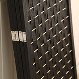 NNEDSZ 4-Panel Pine Wood Room Divider (Black) EK-RD-100-SD