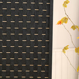 NNEDSZ 4-Panel Pine Wood Room Divider (Black) EK-RD-100-SD