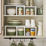 NNEDSZ Cabinet Shelf Organizers Set of 4 Metal Kitchen Counter Shelves White KCS006W01