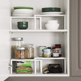 NNEDSZ Cabinet Shelf Organizers Set of 4 Metal Kitchen Counter Shelves White KCS006W01