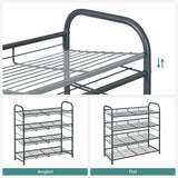 NNEDSZ 4-Tier Shoe Rack Storage 16 Pairs Organizer Gray LMR067G01