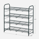 NNEDSZ 4-Tier Shoe Rack Storage 16 Pairs Organizer Gray LMR067G01