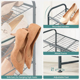 NNEDSZ 4-Tier Shoe Rack Storage 16 Pairs Organizer Gray LMR067G01