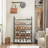 NNEDSZ 4-Tier Shoe Rack Storage 16 Pairs Organizer Gray LMR067G01