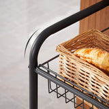 NNEDSZ 3-Tier Metal Rolling Cart on Wheels with Removable Shelves Black BSC03BK